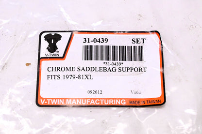 V-Twin 31-0439 Chrome Saddlebag Support Kit NOS
