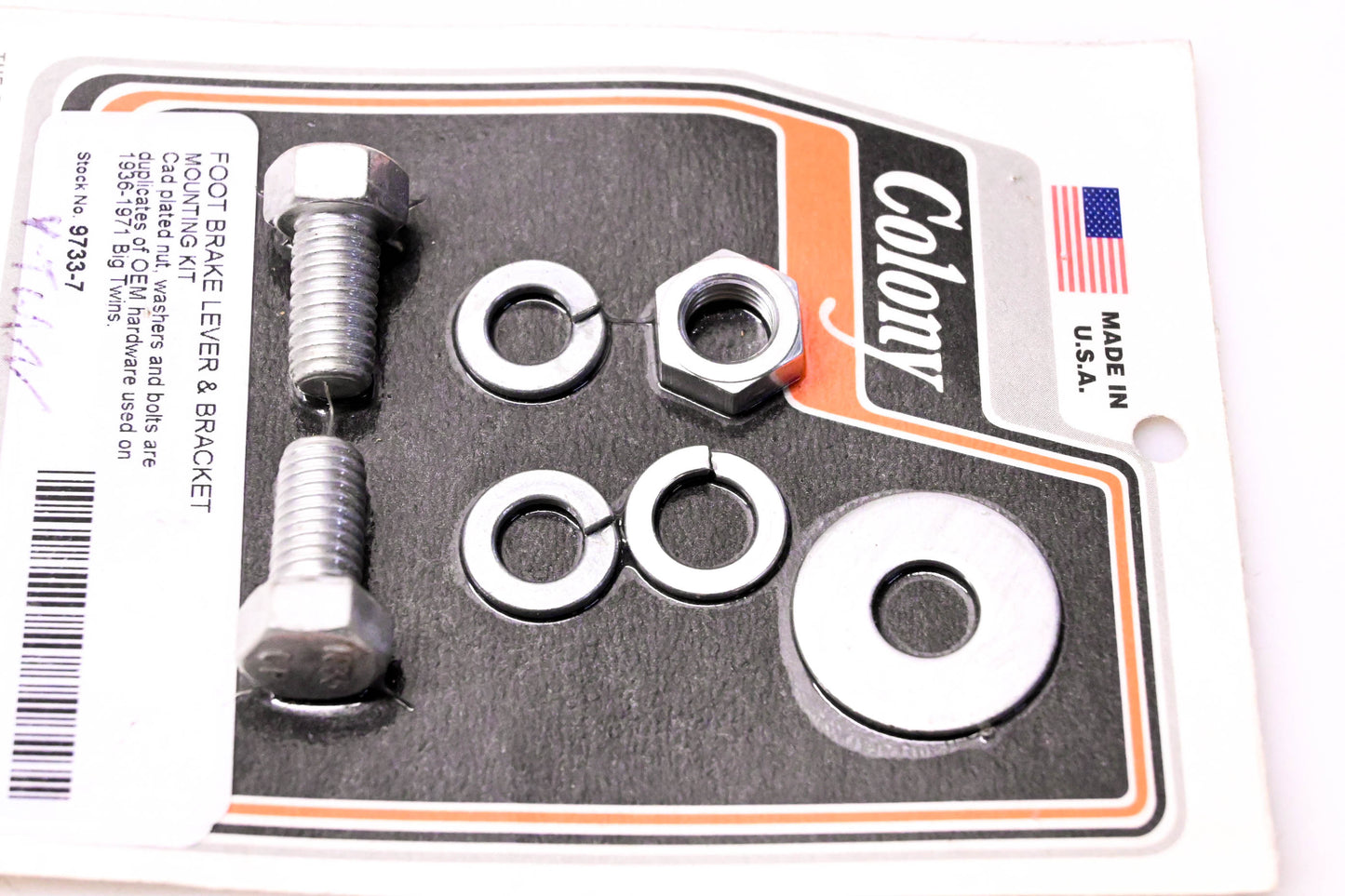 Colony 9733-7 Foot Brake Lever & Bracket Mounting Kit NOS