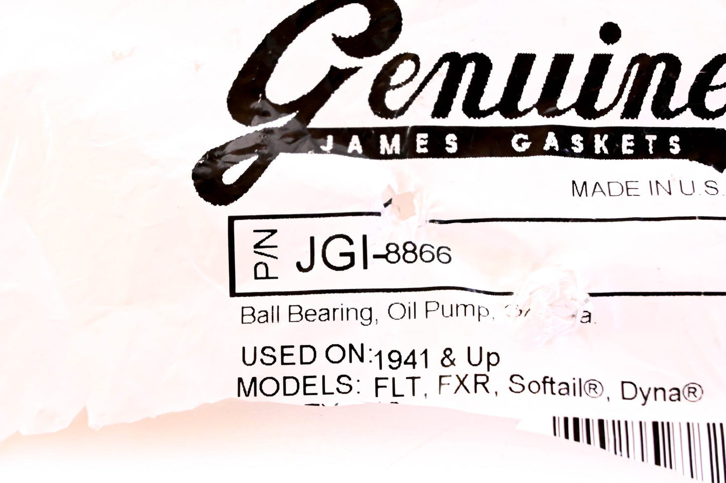 James Gaskets JGI-8866 Check Valve Ball NOS