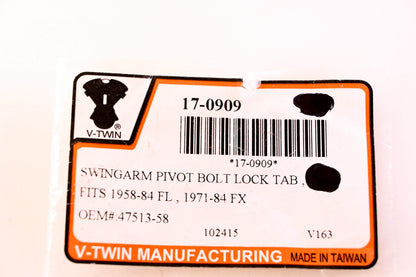 V-Twin 17-0909 Swingarm Pivot Bolt Lock Tab NOS