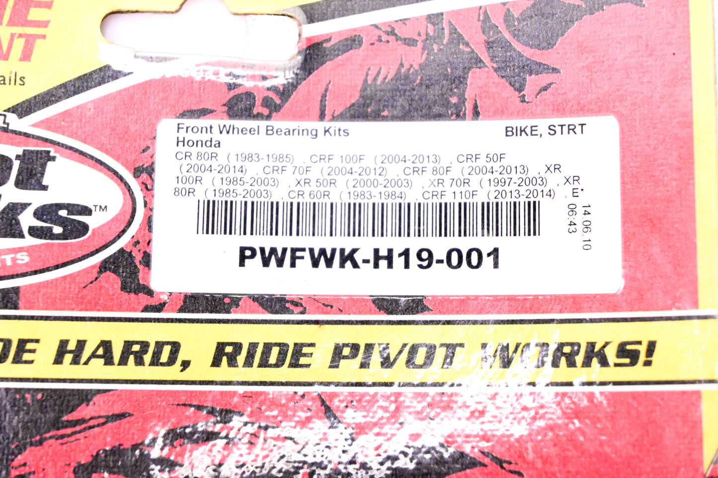 Pivot Works PWFWK-H19-001, 52-02501 Front Wheel Bearing Kit NOS
