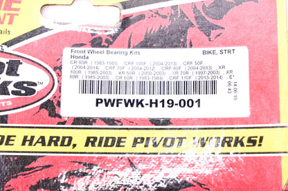 Pivot Works PWFWK-H19-001, 52-02501 Front Wheel Bearing Kit NOS