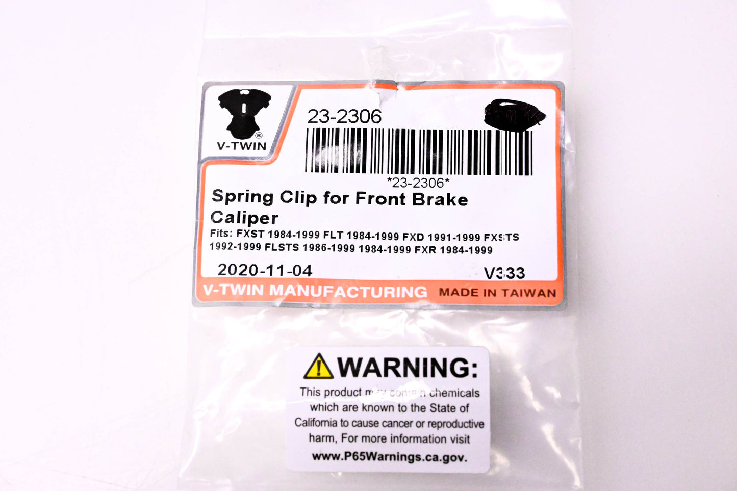 V-Twin 23-2306 Front Brake Caliper Spring Clip NOS