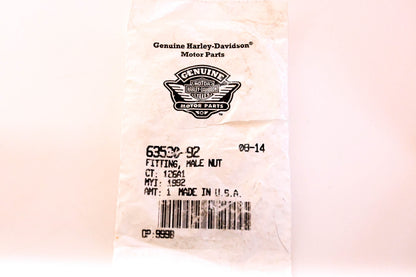 New OEM Harley-Davidson 63530-92 Male Nut Fitting NOS