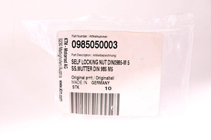 New OEM KTM 0985050003 Self Locking Nut NOS