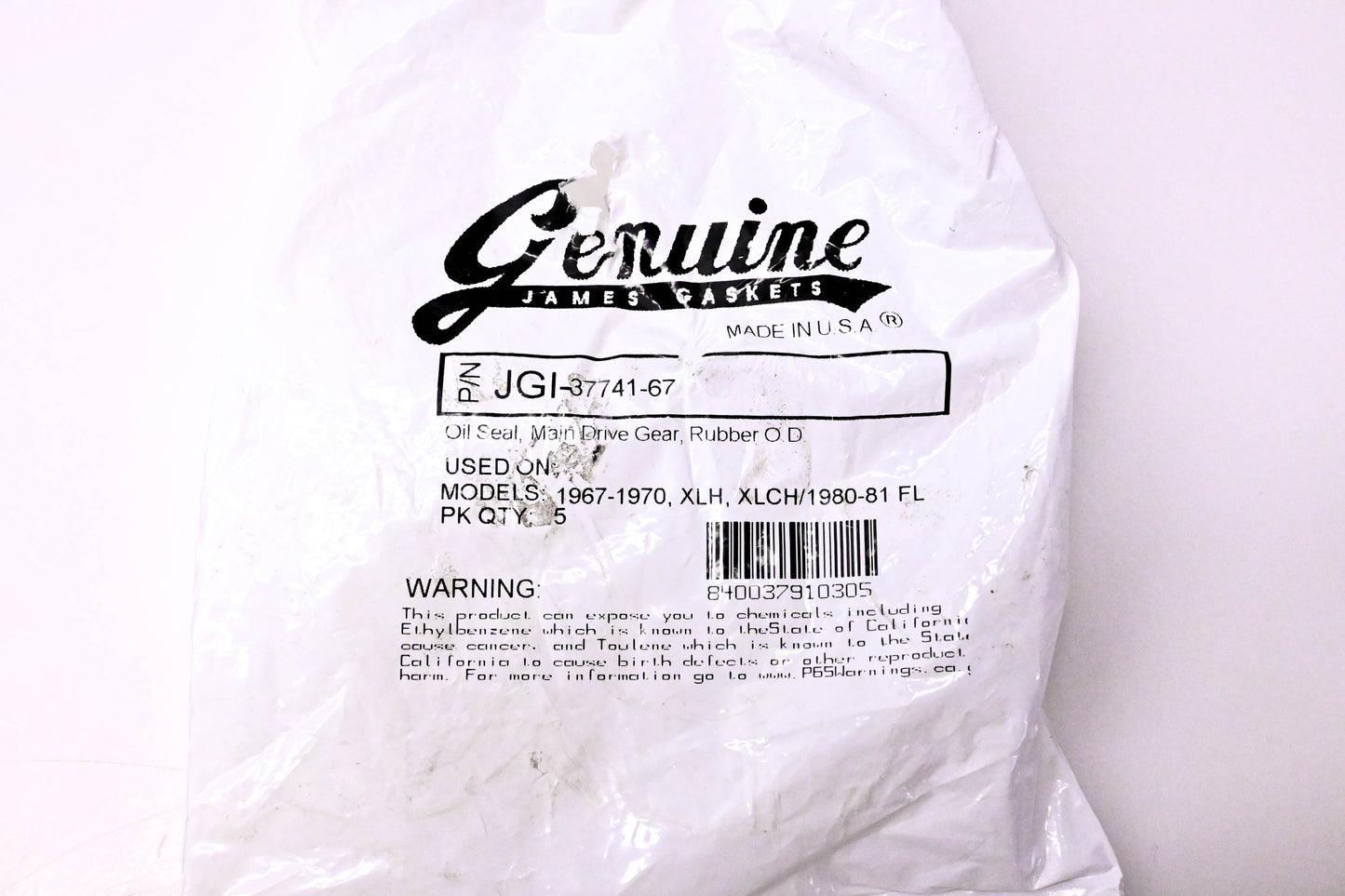 James Gaskets JGI-37741-67 Main Drive Gear Oil Seal NOS