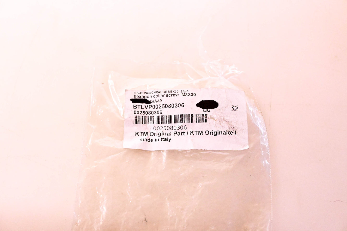 New OEM KTM 0025080306, BTLVP0025080306 Hexagon Screw NOS