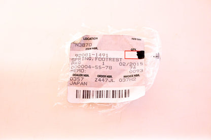 New OEM Kawasaki 92081-1491 Footrest Spring NOS