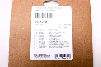 Cometic C7944-EST, 0934-2426 Top End Gasket Kit NOS
