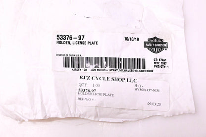 New OEM Harley-Davidson 53376-97 License Plate Holder NOS