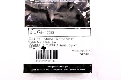 James Gasket JGI-12053 Starter Motor Shaft Oil Seal NOS