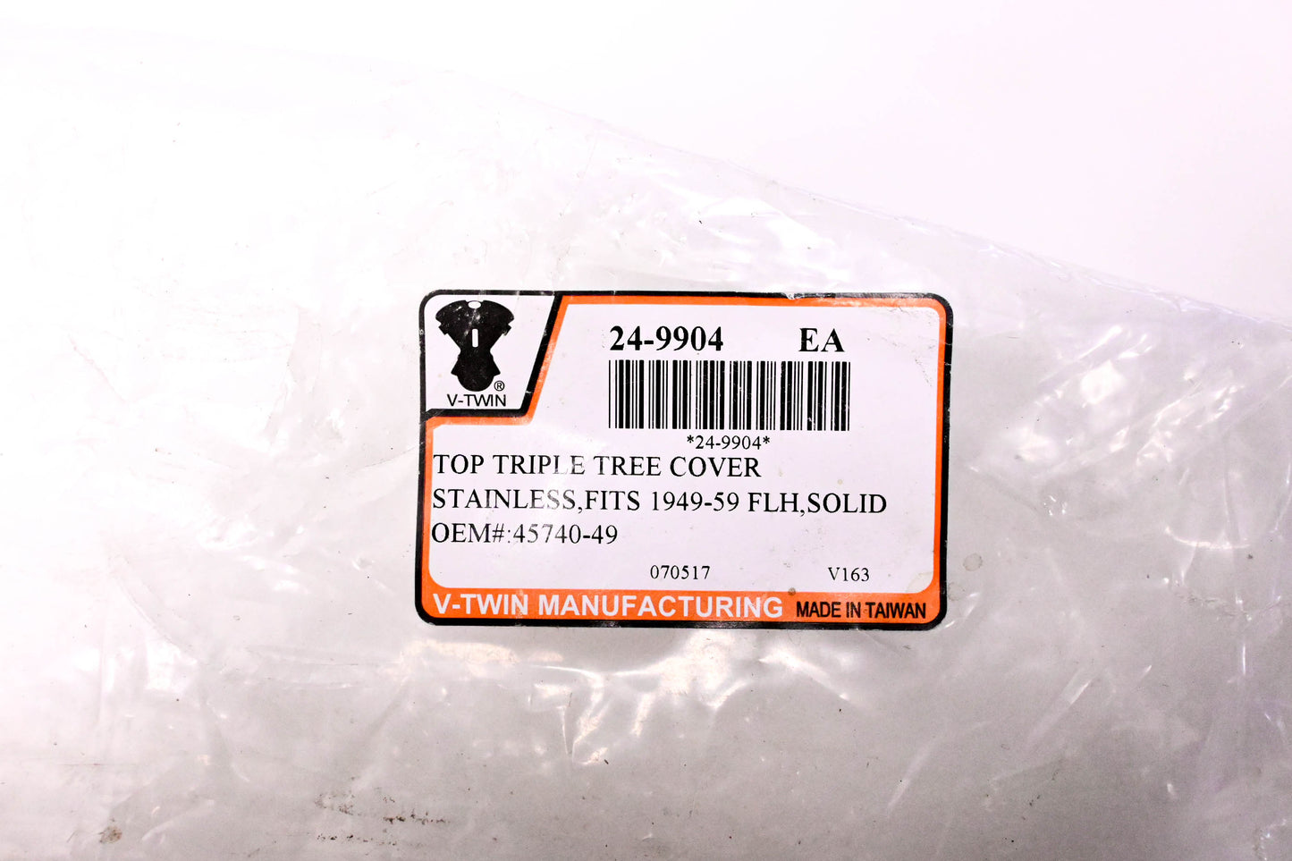 V-Twin 24-9904, 45740-49 Top Triple Tree Cover NOS