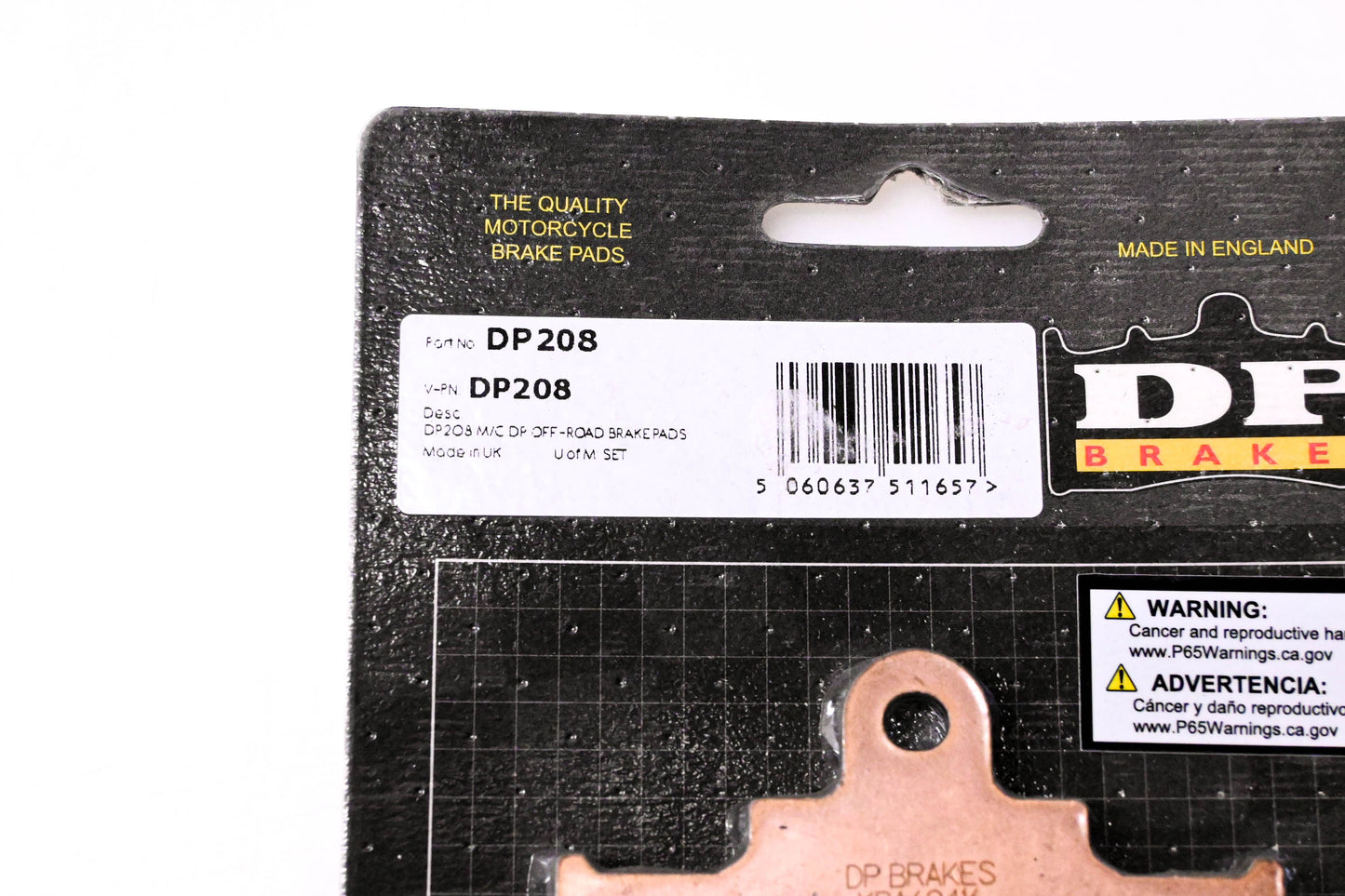 DP Brakes DP208 Off Road Brake Pad Kit NOS