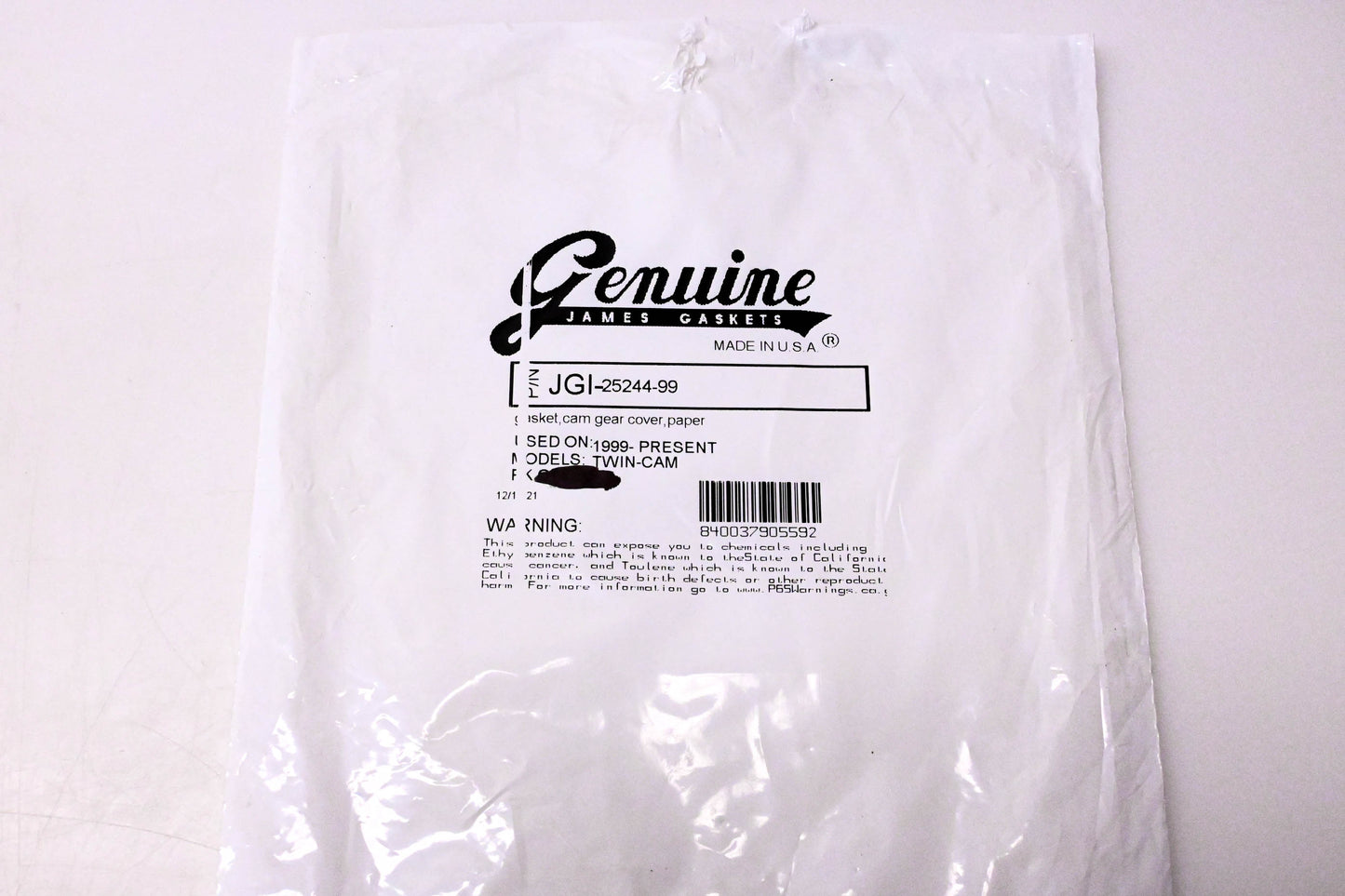 James Gaskets JGI-25244-99 Cam Gear Cover Gasket, Paper NOS