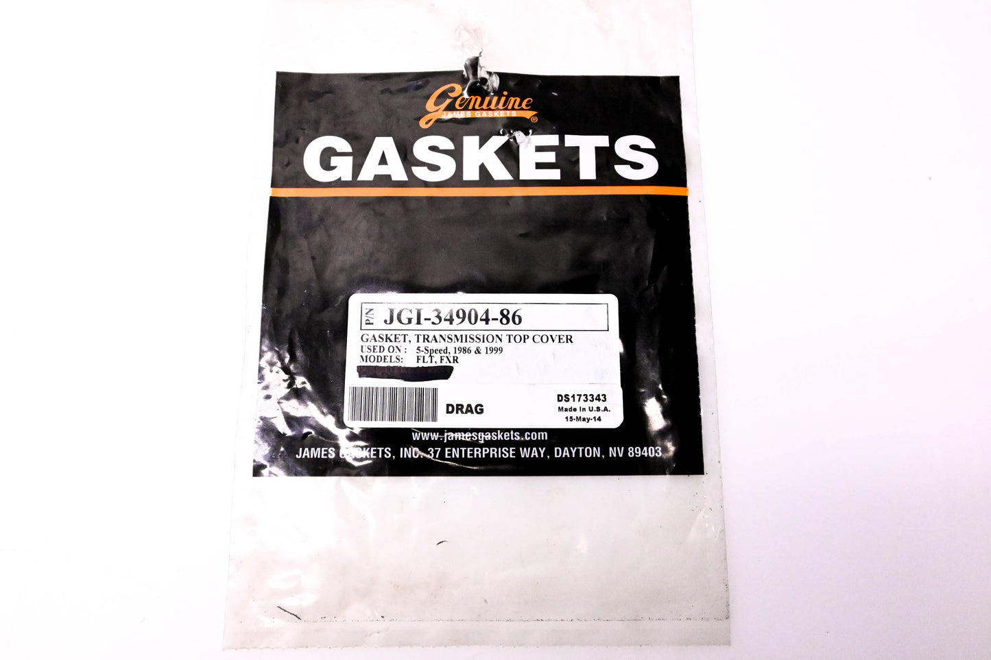 James Gaskets JGI-34904-86, DS173343 Transmission Top Cover Gasket NOS