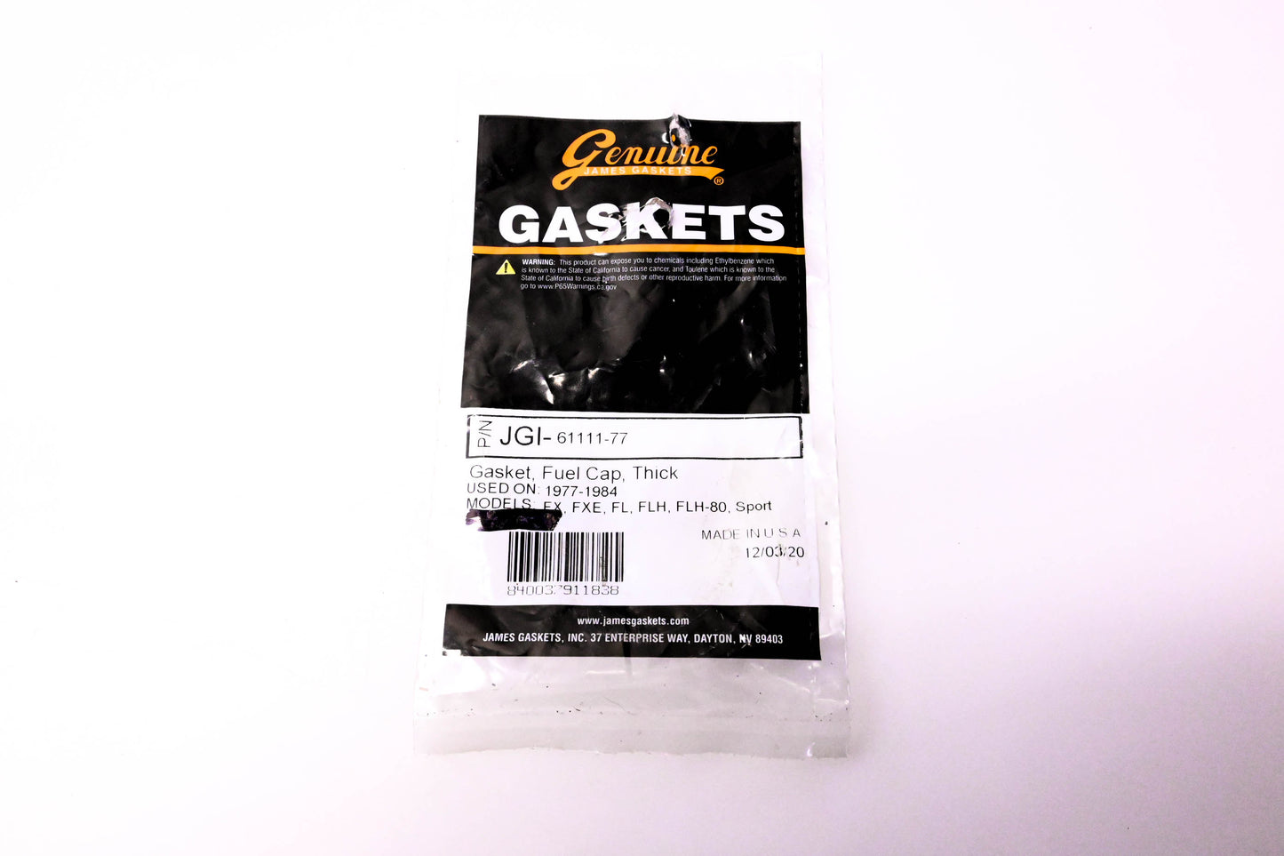 James Gaskets JGI-61111-77 Thick Fuel Cap Gasket NOS