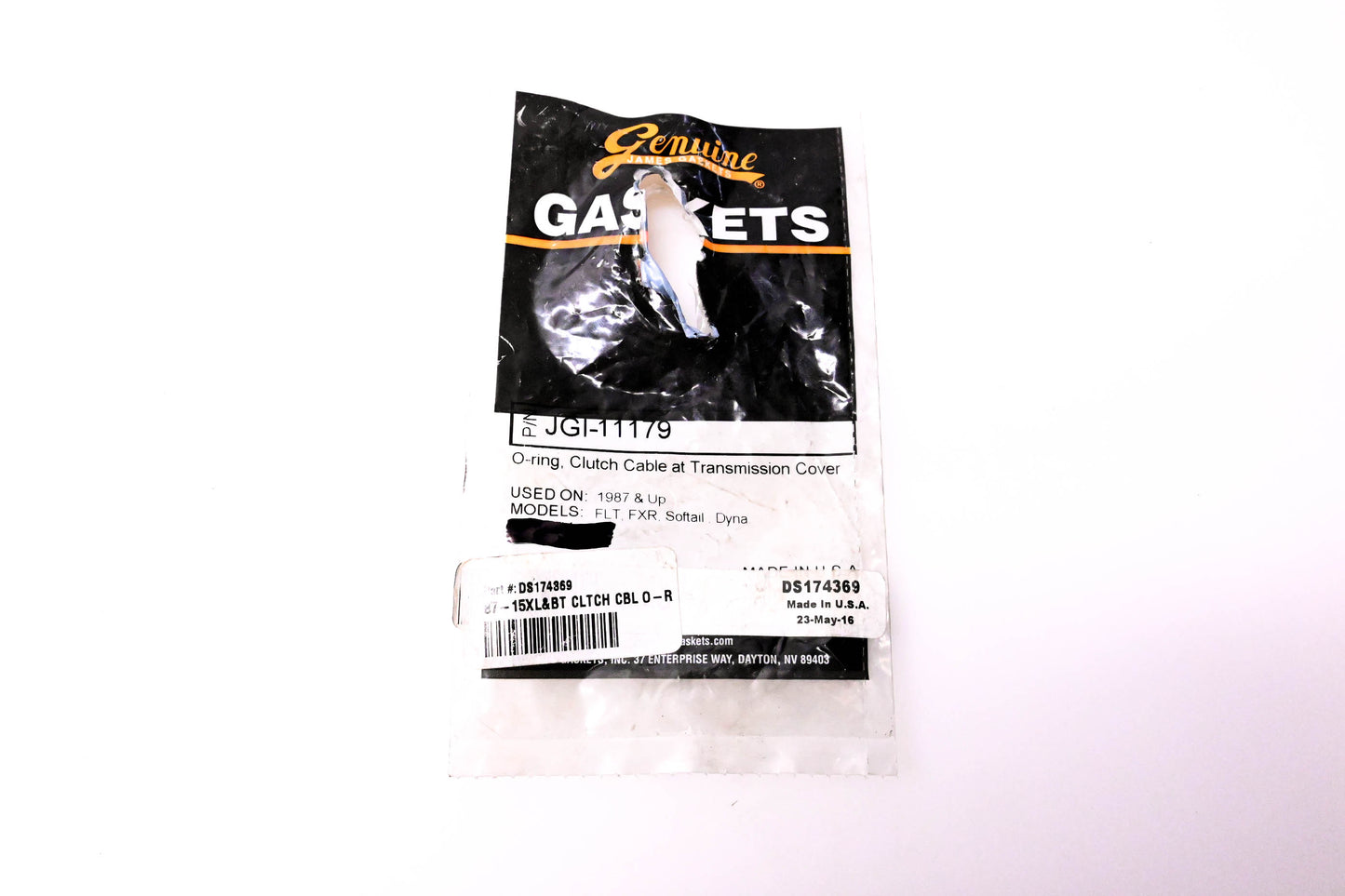 James Gaskets JGI-11179, DS174369 Clutch Cable At Transmission Cover O-Ring NOS