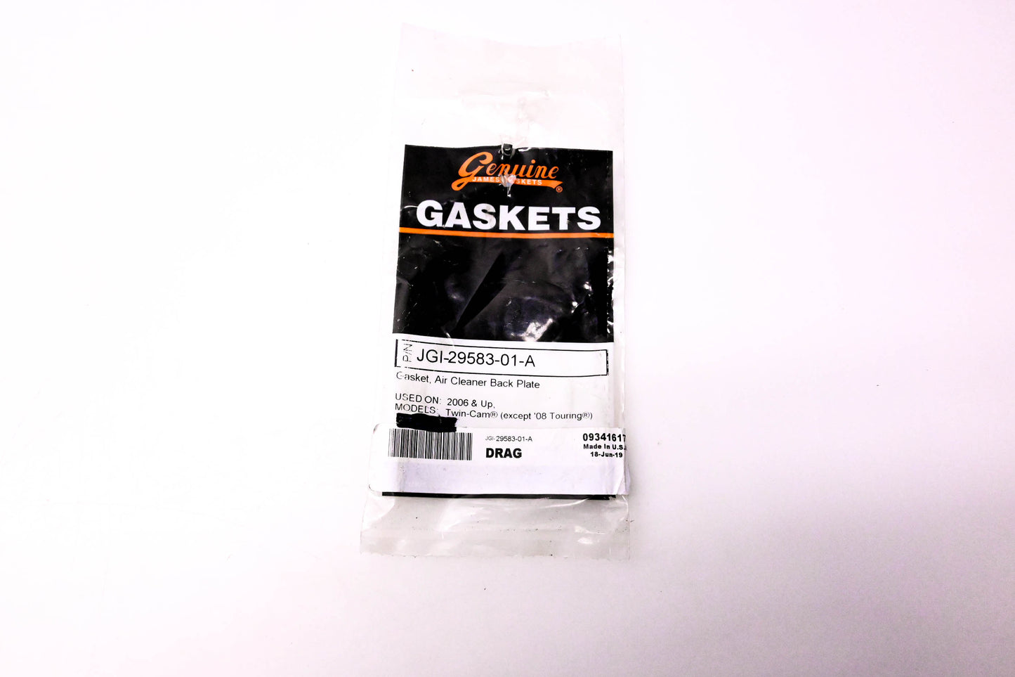 James Gaskets JGI-29583-01-A, 09341617 Air Cleaner Back Plate Gasket NOS
