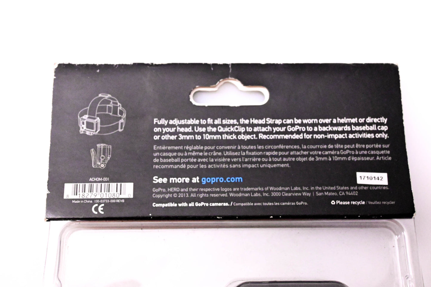 GoPro ACHOM-001, 1710142 Head Strap & QuickClip NOS