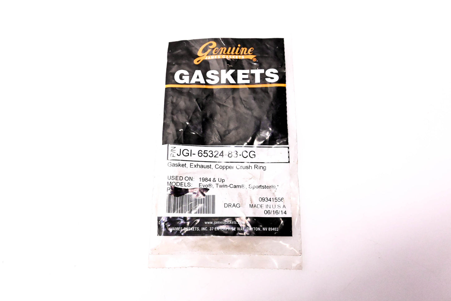James Gasket JGI-65324-83-CG, 09341556 Copper Crush Ring Exhaust Gasket NOS