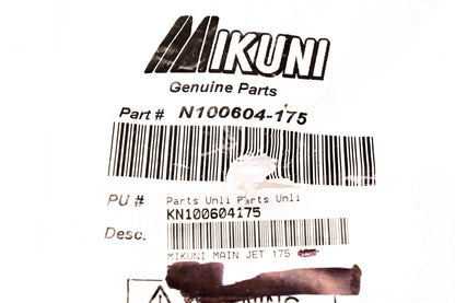 Mikuni N100604-175, KN100604175 Main Jet NOS