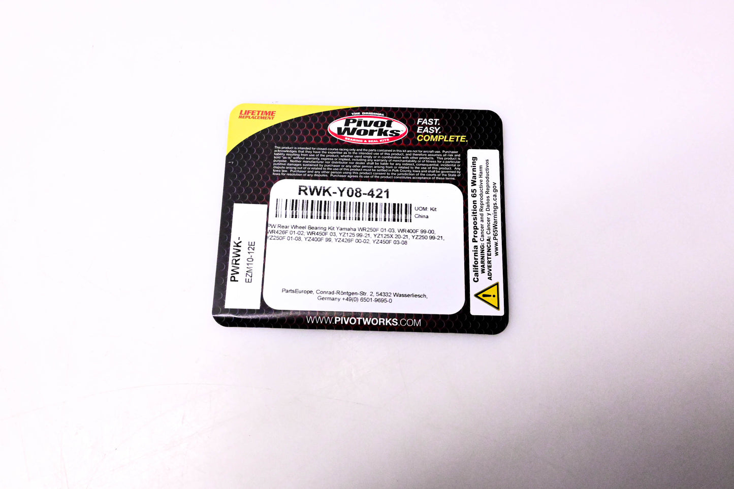 Pivot Works RWK-Y08-421, EZM10-12E Rear Wheel Bearing Kit NOS