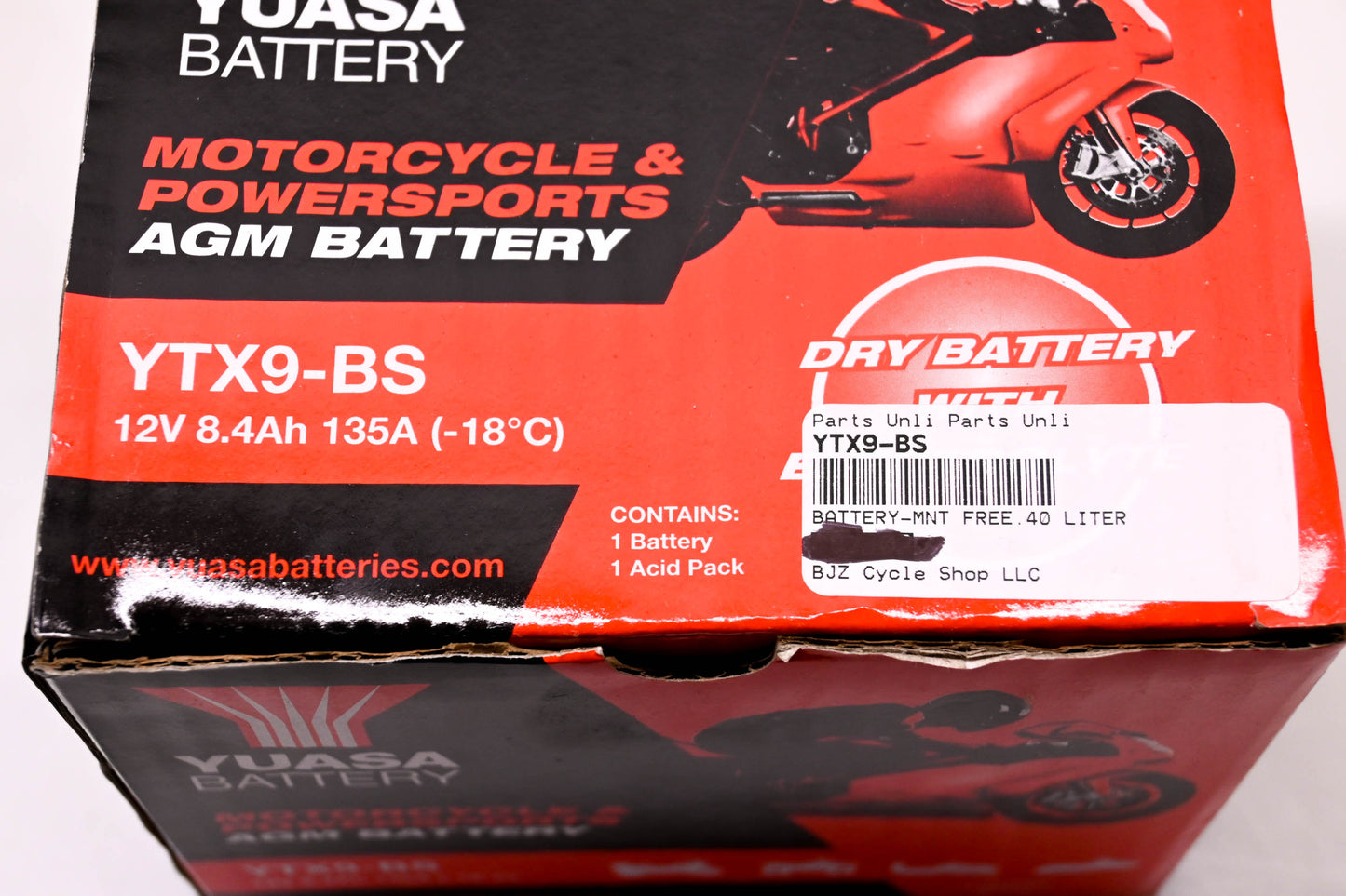 Yuasa YTX9-BS 12V 8.4Ah 135A AGM Battery NOS