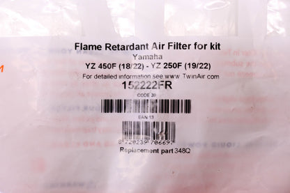 Twin Air 152222FR Yamaha Flame Retardant Air Filter NOS