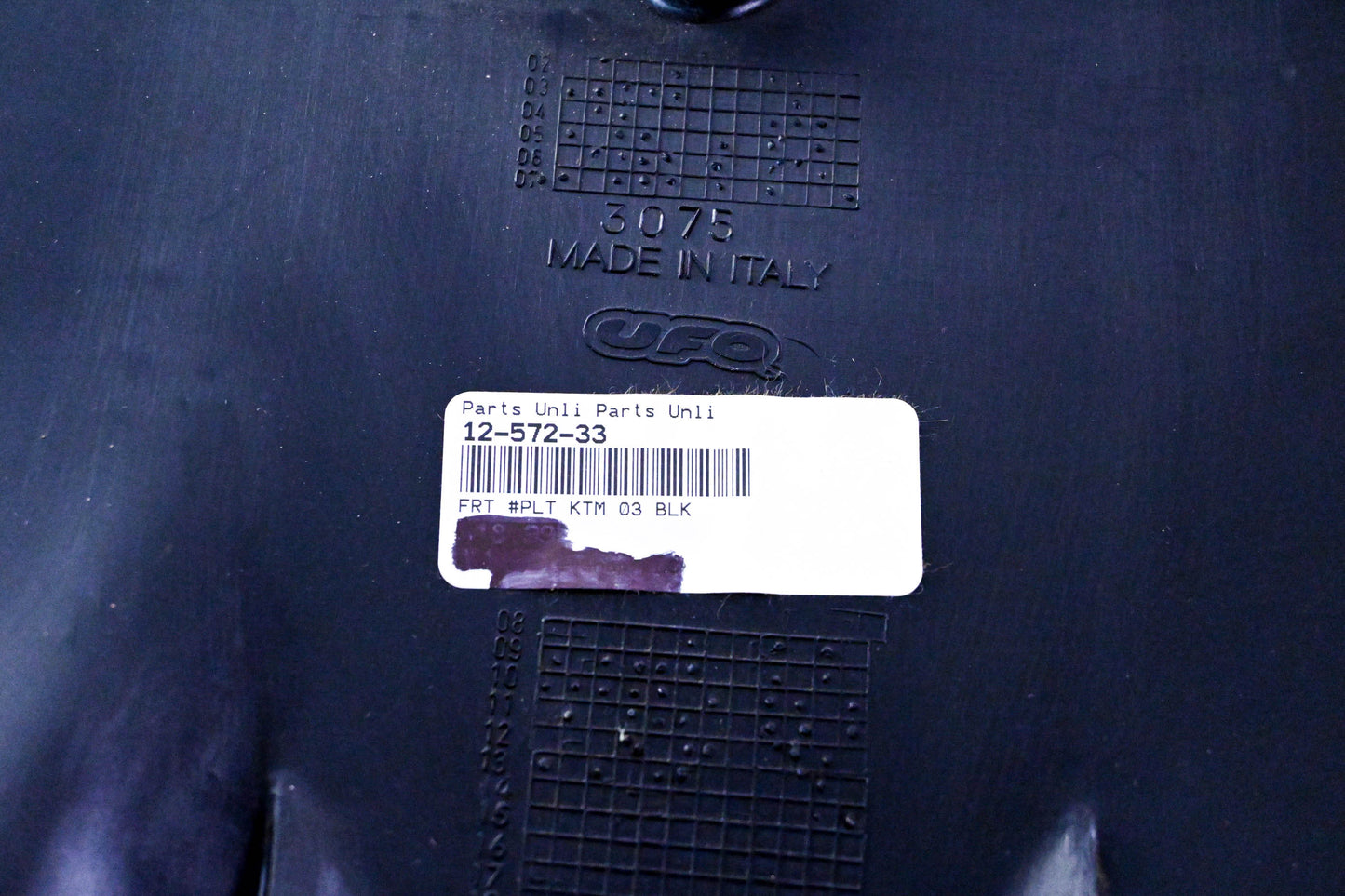 UFO 3075, 12-572-33 Front Number Plate NOS