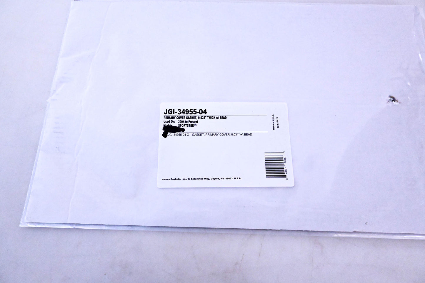 James Gasket JGI-34955-04 Primary Cover Gasket, 0.031" & Bead NOS