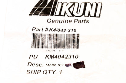 Mikuni K4/042-310, KM4042310 Main Jet NOS