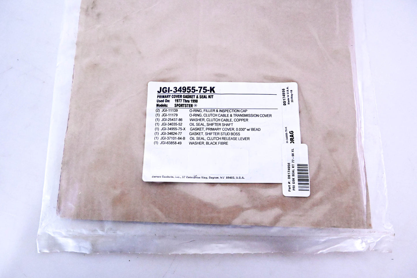 James Gasket JGI-34955-75-K, DS174956 Primary Cover Gasket & Seal Kit NOS