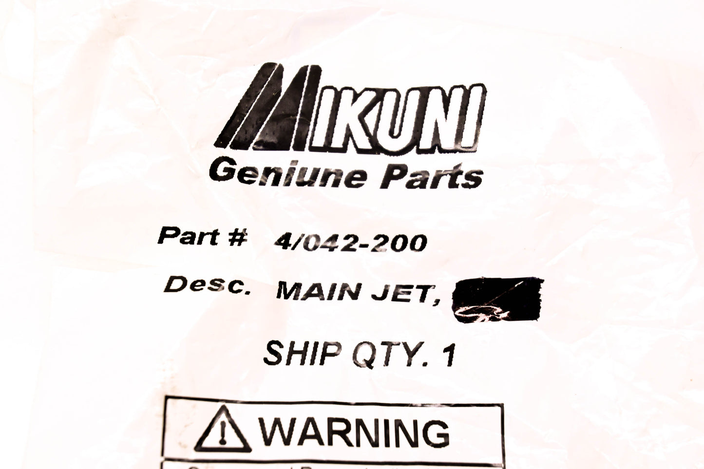 Mikuni 042-200 Main Jet NOS