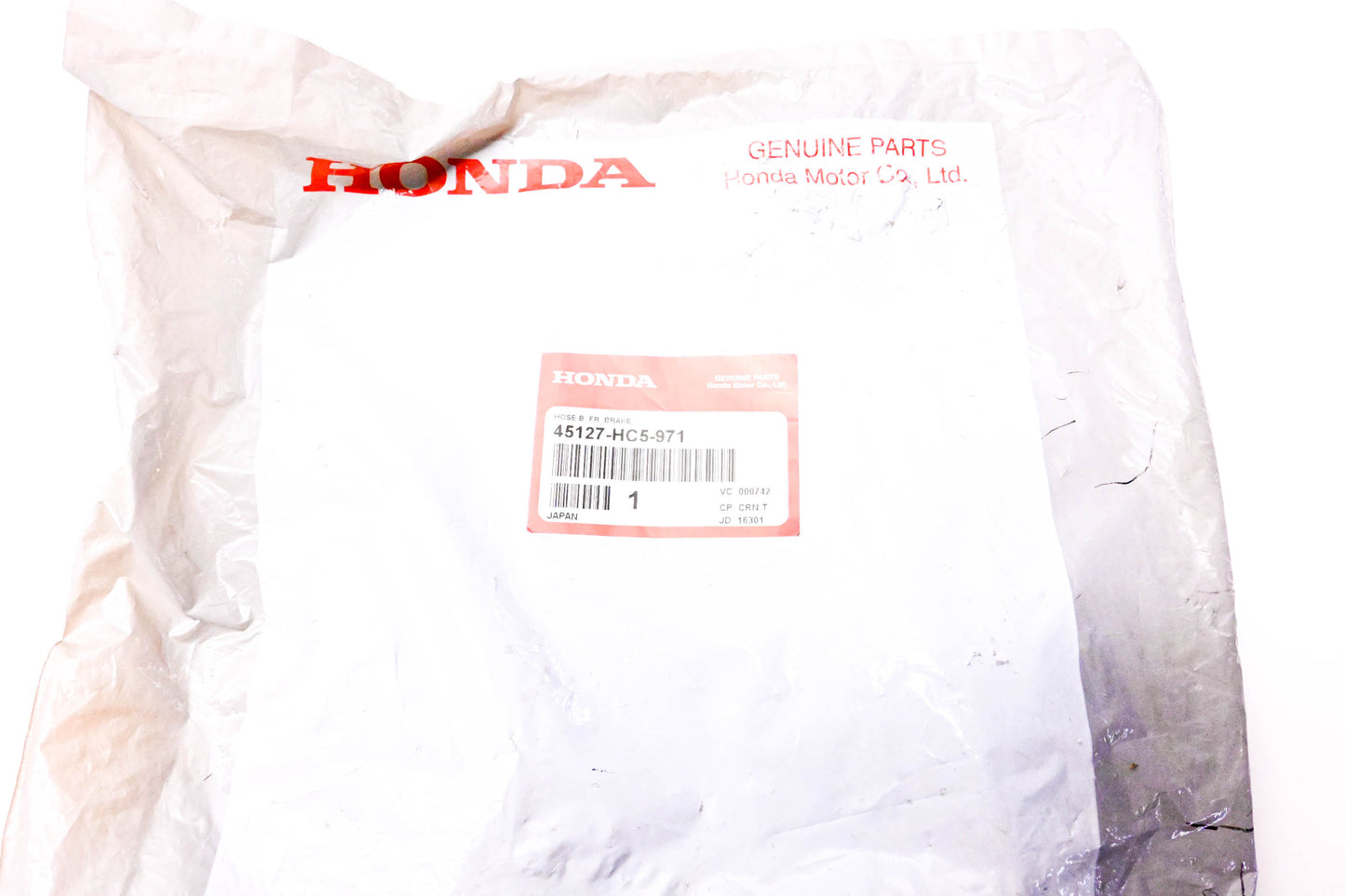 New OEM Honda 45127-HC5-971 Front Brake Hose B NOS