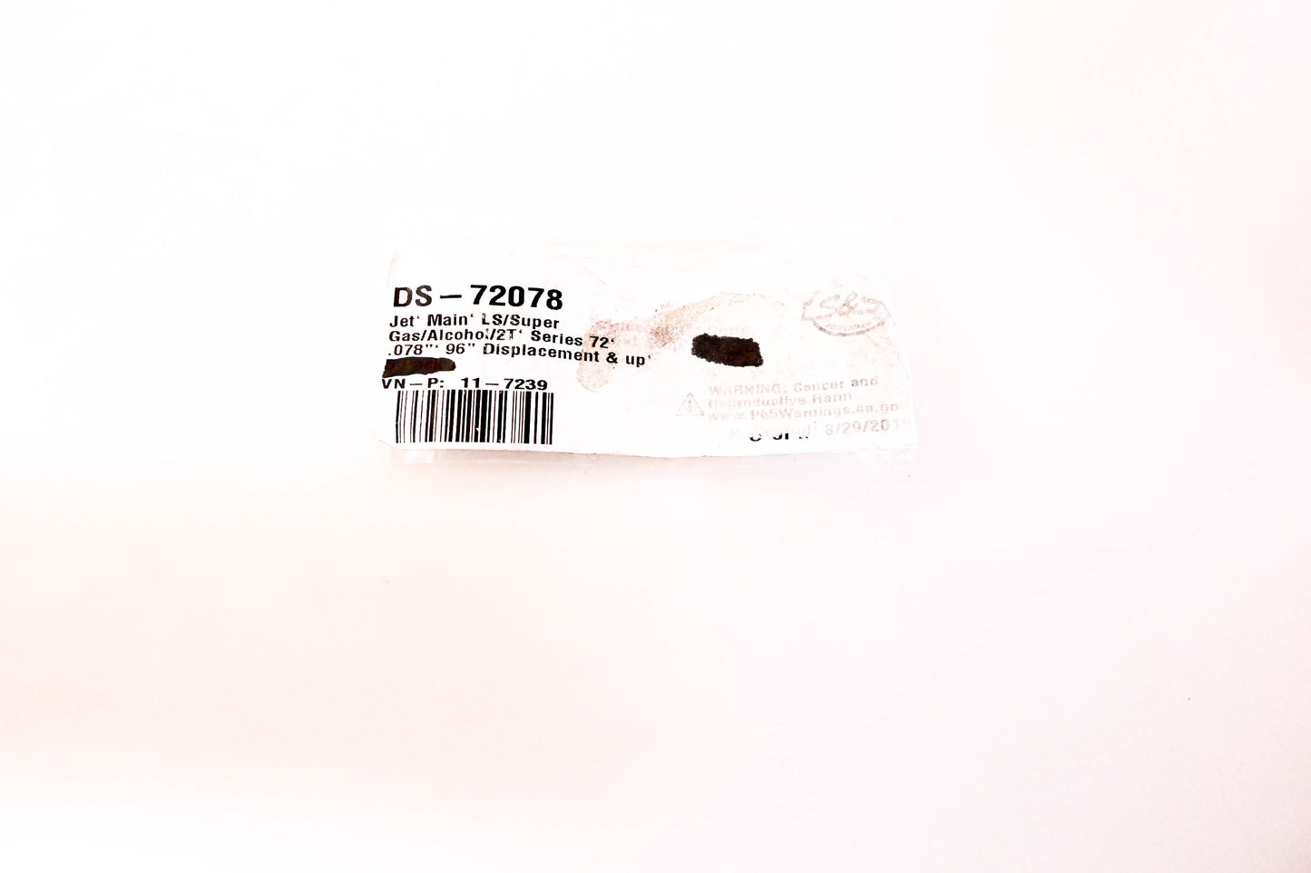 S&S DS-72078, 11-7239 Main Jet .078" NOS