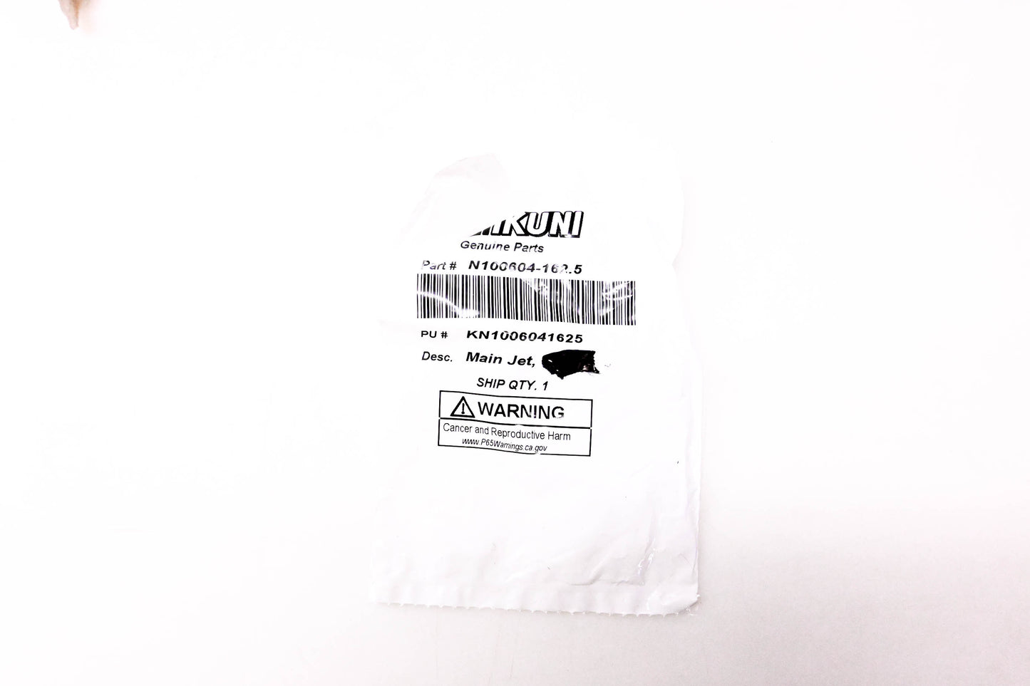 Mikuni N100604-162.5, KN1006041625 Main Jet NOS