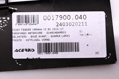 Acerbis 2403020211, 17900.04 Blue Yamaha Front Fender NOS