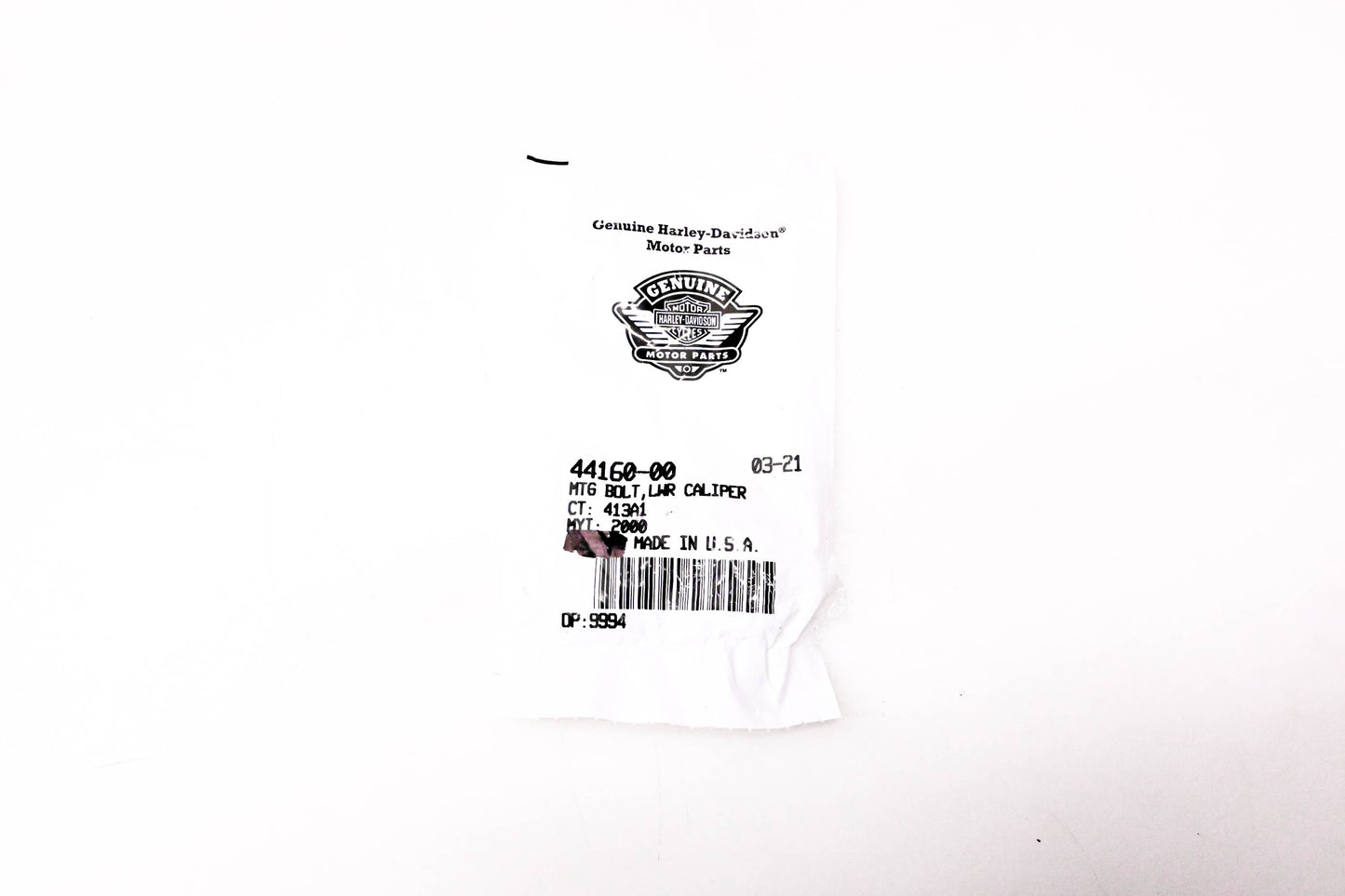 New OEM Harley-Davidson 44160-00 Lower Caliper Mounting Bolt NOS