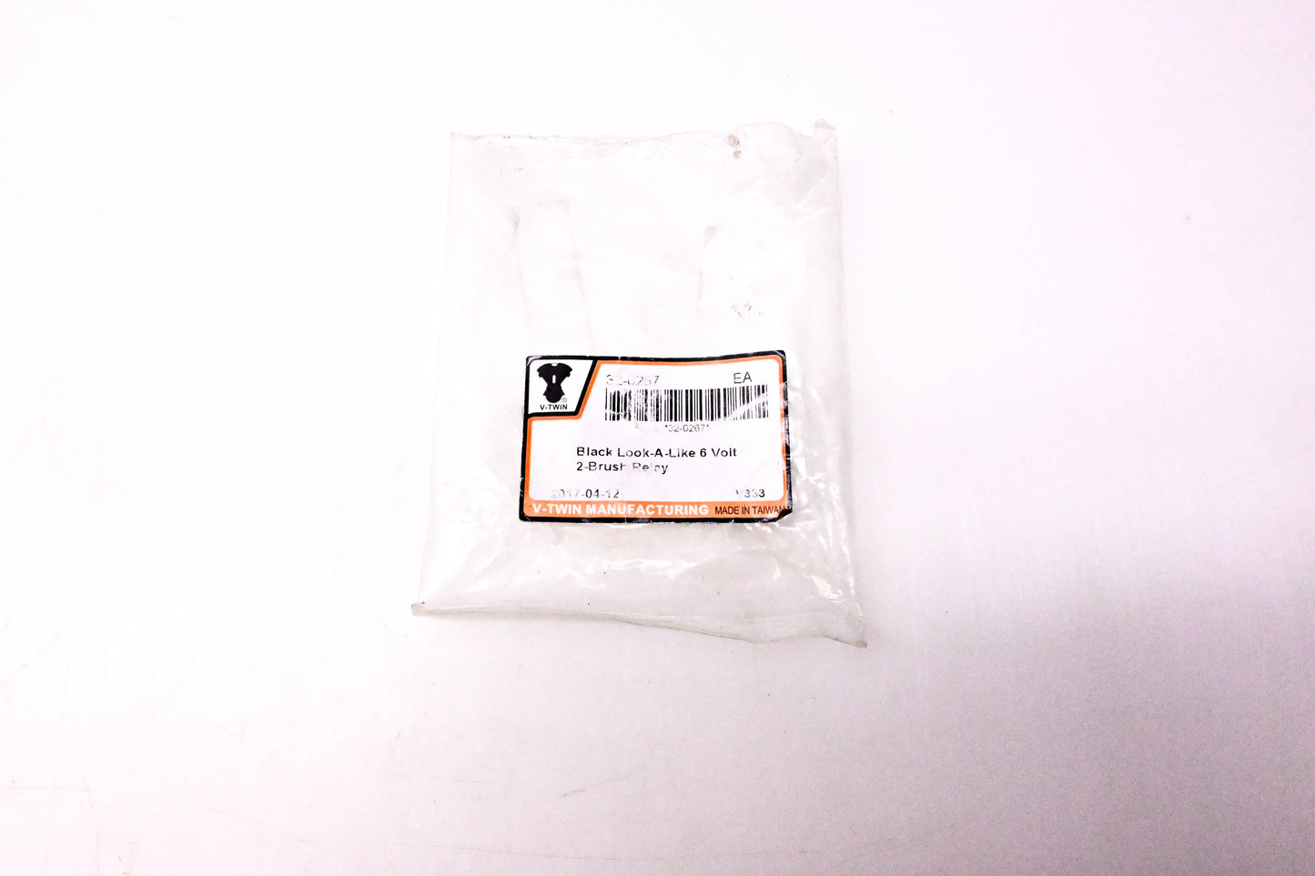 V-Twin 32-0267 Black Look-A-Like 6 Volt 2-Brush Relay NOS