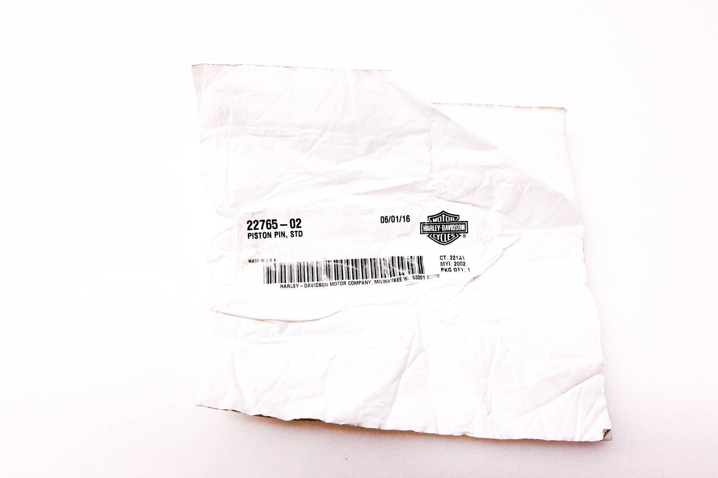 New OEM Harley-Davidson 22765-02 Piston Pin NOS