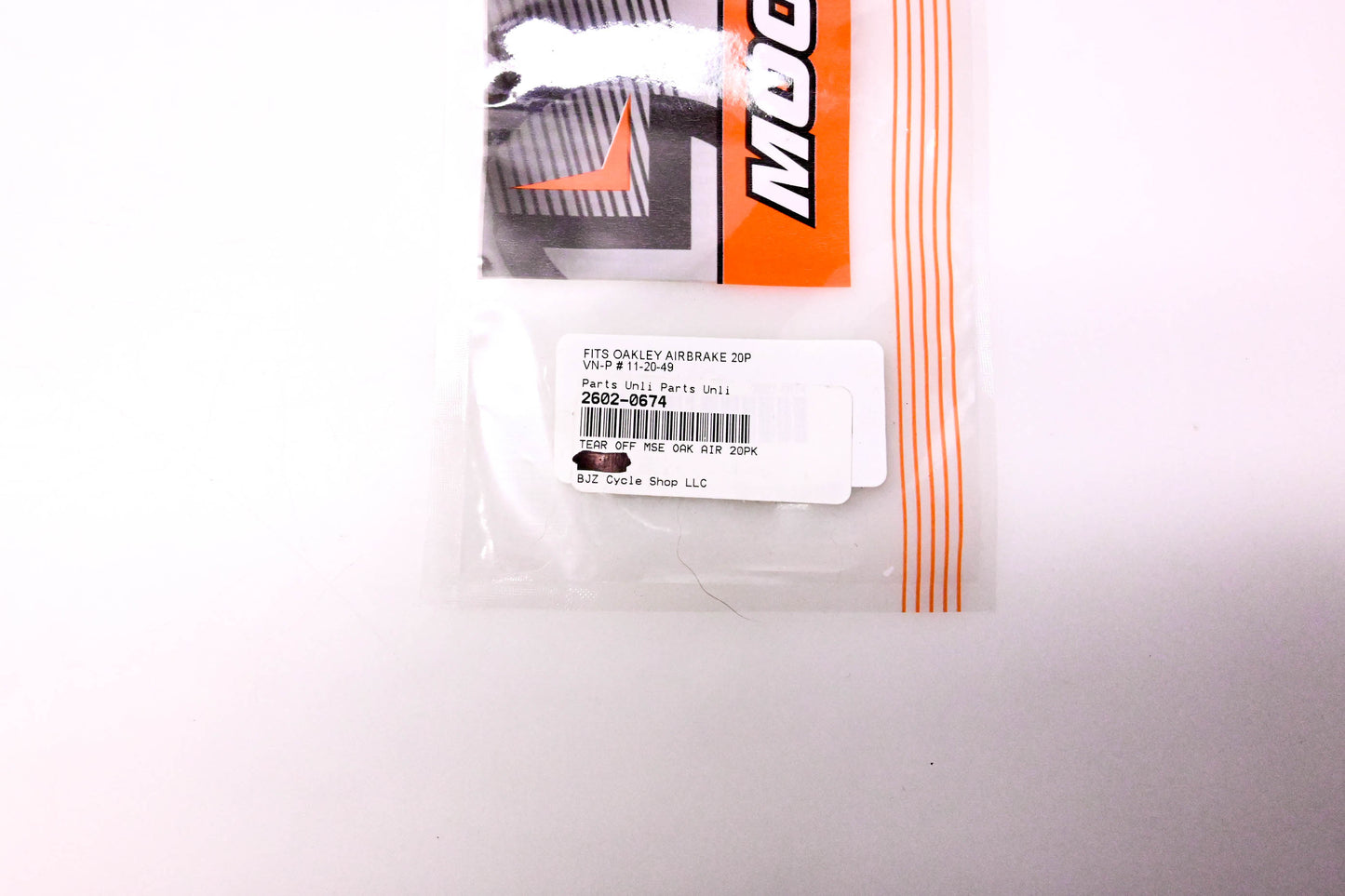 Moose Racing 11-20-49, 2602-0674 Tear-Offs for Oakley Airbrake Qty 20 NOS