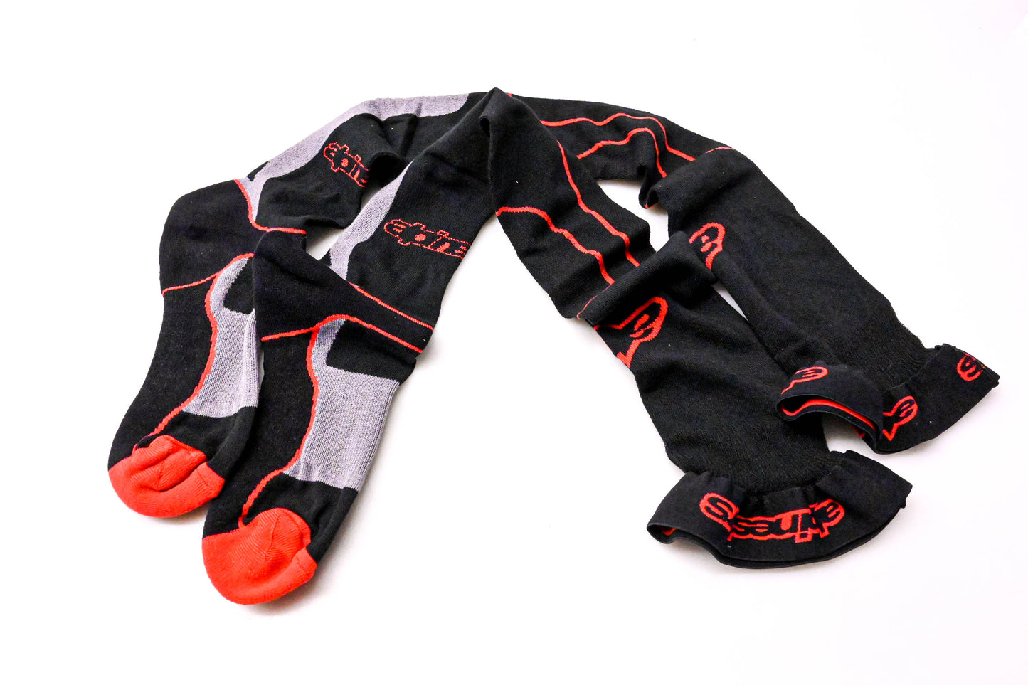 Alpinestars 482-64100 Pair of Long Socks Black & Red S/M NOS
