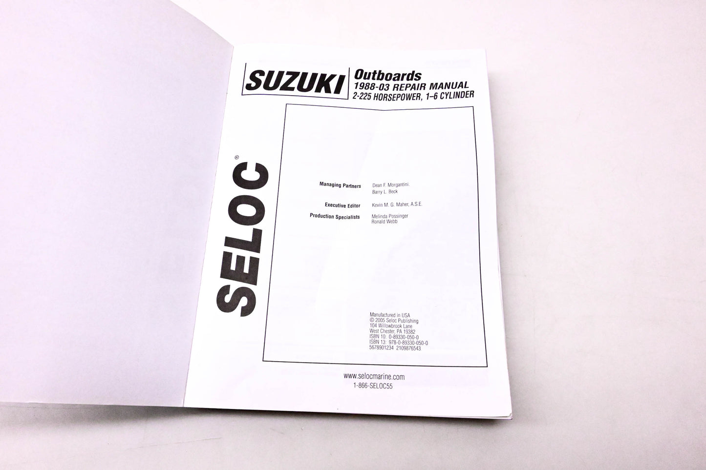 Seloc 978-0-89330-050-0, 0-89330-050-0, 1600 Suzuki Outboard Repair Manual 1988-03