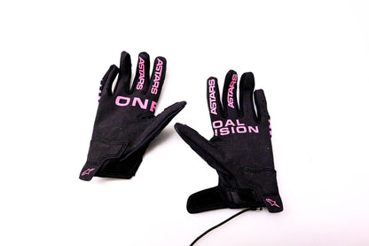 Alpinestars 3541822, 482-7420XS Pair of Youth Radar Gloves Black Green Neon Pink XS NOS