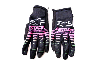Alpinestars 3541822, 482-7420S Pair of Youth Radar Gloves Black Green Neon Pink SM NOS