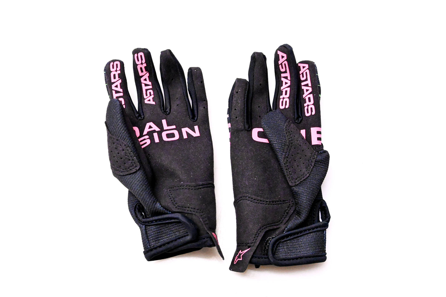 Alpinestars 3541822, 482-7420S Pair of Youth Radar Gloves Black Green Neon Pink SM NOS