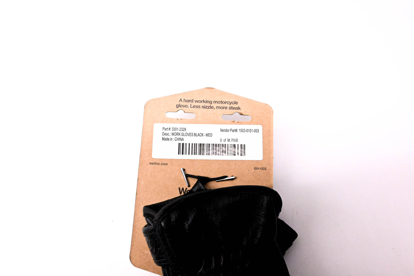 Biltwell 3301-2329, 1503-0101-003 Pair of Work Gloves Black Medium NOS