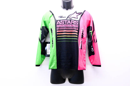 Alpinestars 3772122, 482-9752YL Youth Racer Compass Jersey Black Green Neon Pink Large NOS