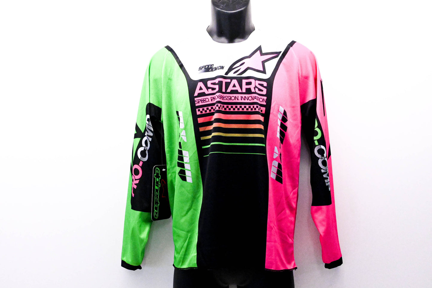 Alpinestars 3772122, 482-9752YX Youth Racer Compass Jersey Black Green Neon Pink XL NOS