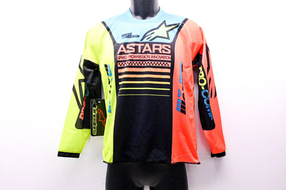 Alpinestars 3772122, 482-9751YL Youth Racer Compass Jersey Black Fluorescent Yellow Coral Neon Blue Large NOS